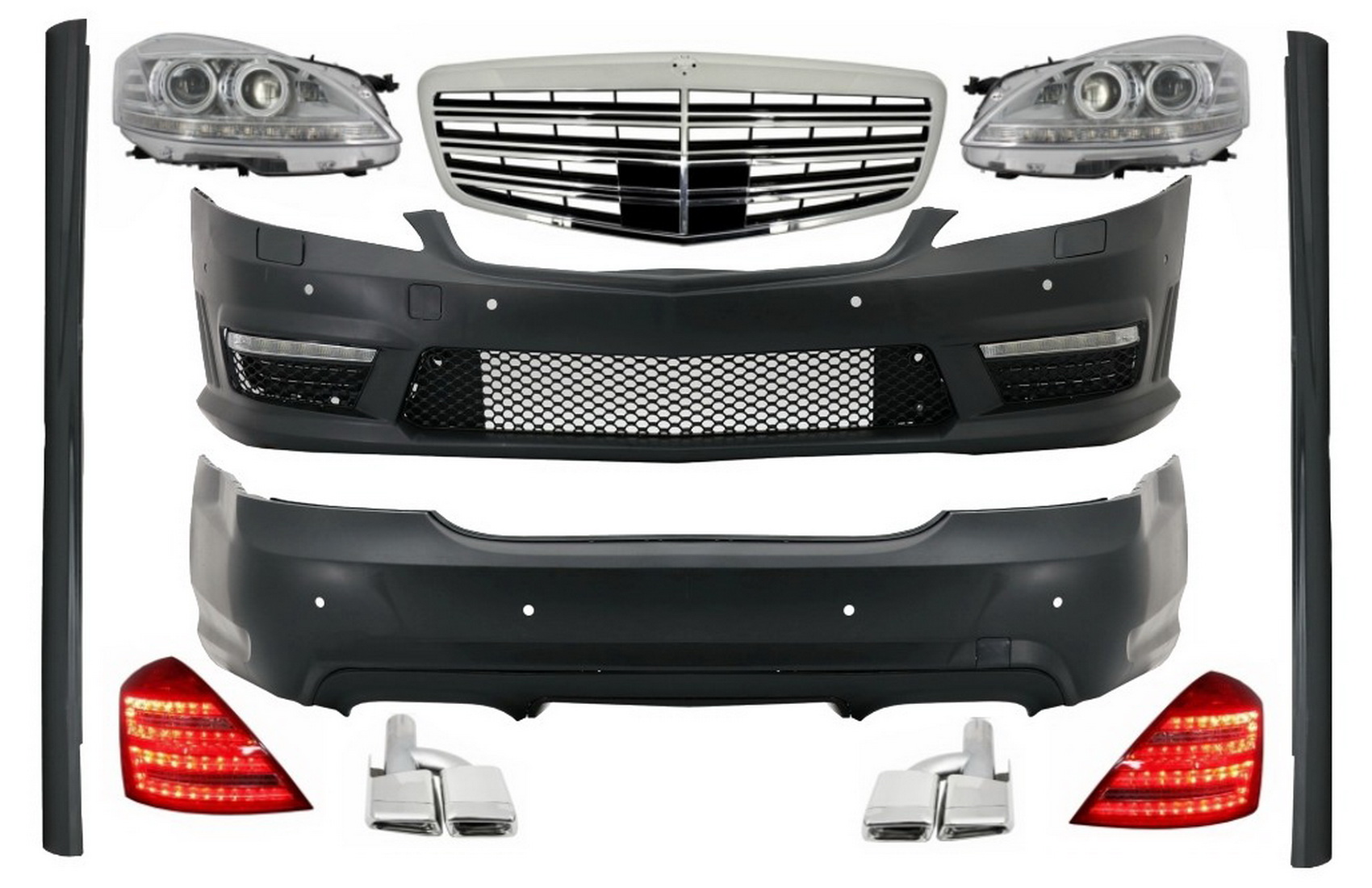 Komplett Facelift Body Kit Mercedes S-Class W221 LWB (2005-2009) számára