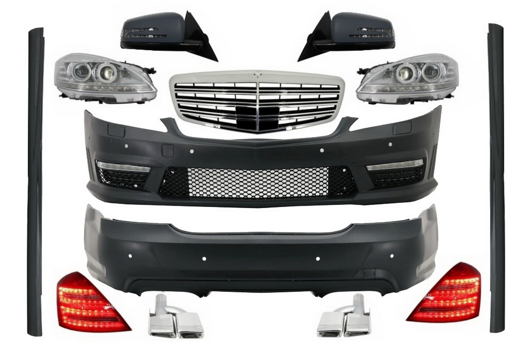 Komplett Facelift Body Kit Mercedes S-Class W221 LWB (2005-2009) számára