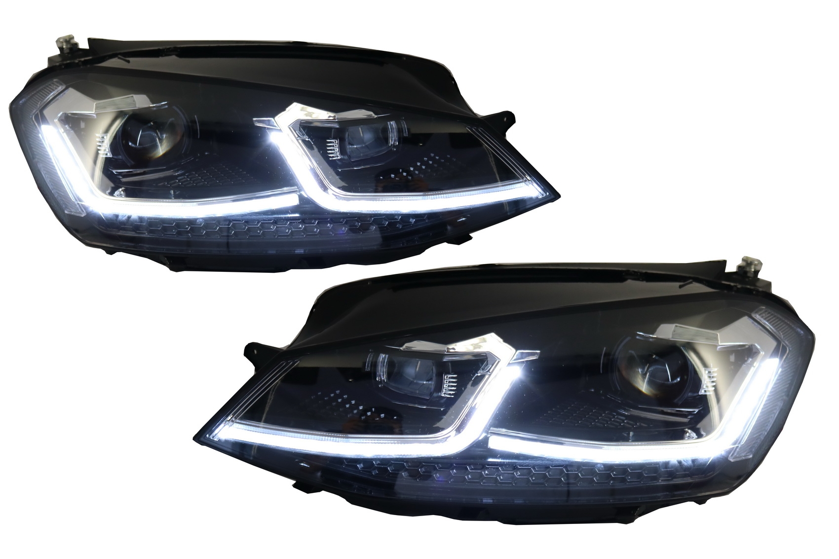 RHD LED fényszórók a VW Golf 7 VII (2012-2017) Facelift G7.5 R Line Look szekvenciális dinamikus kanyarodó lámpákhoz