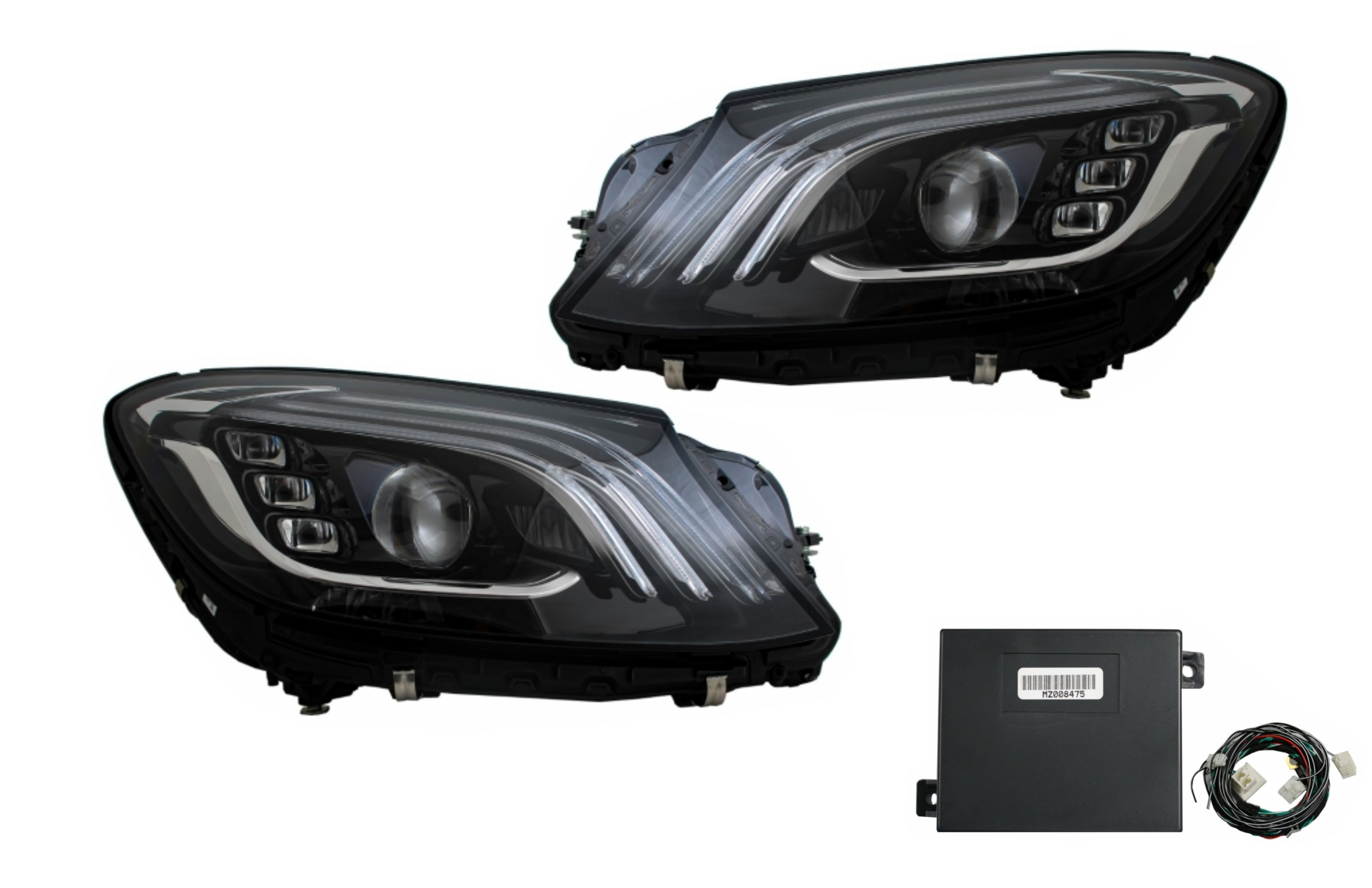 Fényszórók Full LED MERCEDES S-Class W222 Facelift Look OEM-hez, adaptermodullal