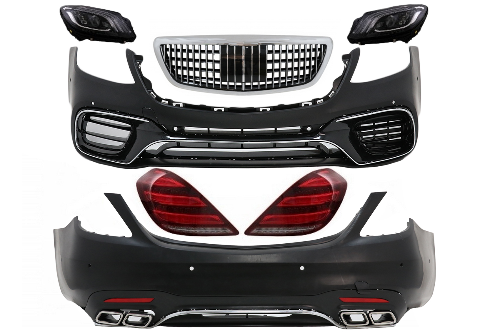 Body Kit Mercedes S-Class W222 Facelift (2013-06.2017) S63 Lookhoz, LED-lámpákkal