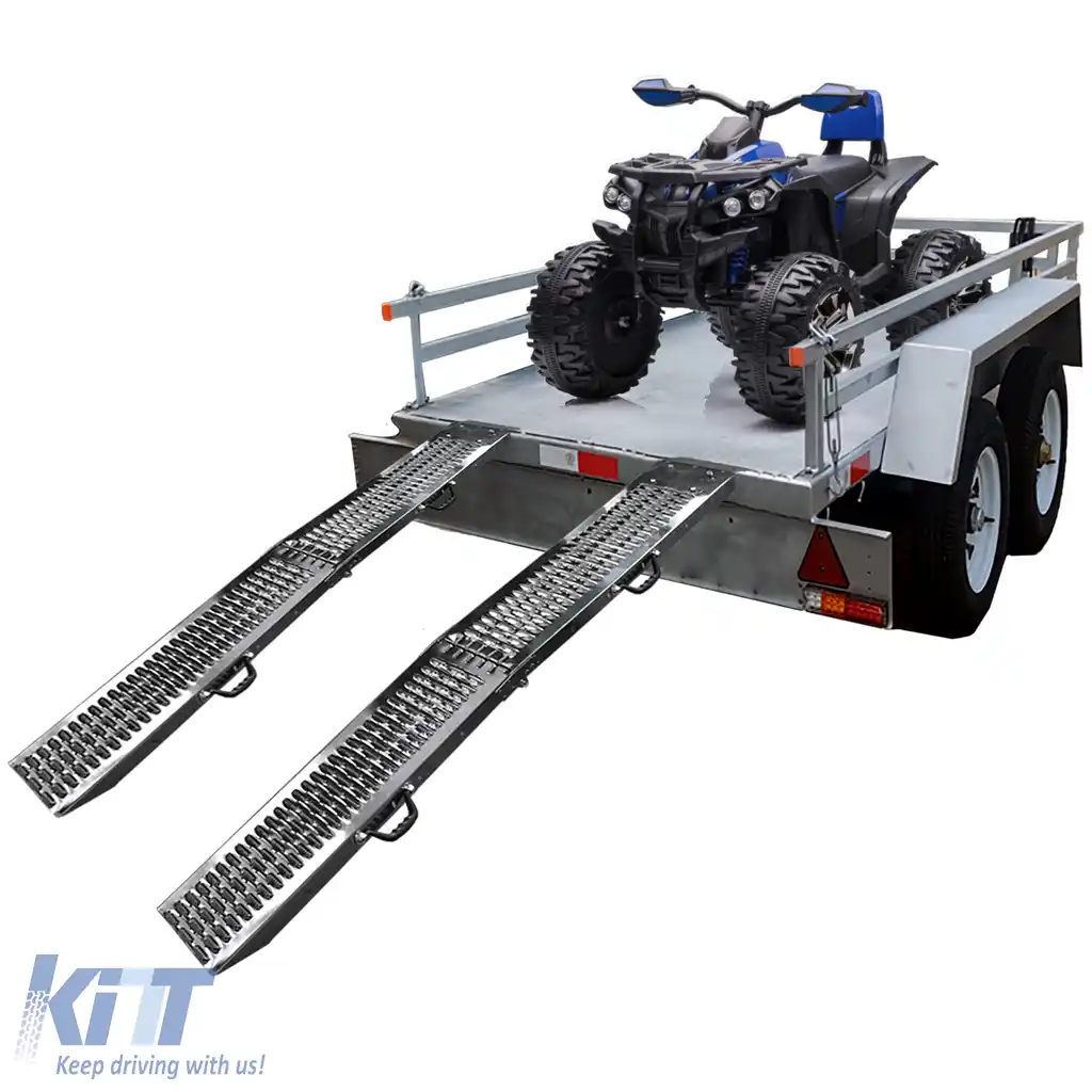 2 bucăți rampă de încărcare pliabilă 180cm, potrivită pentru quad, motocicletă și altele, max. 450kg