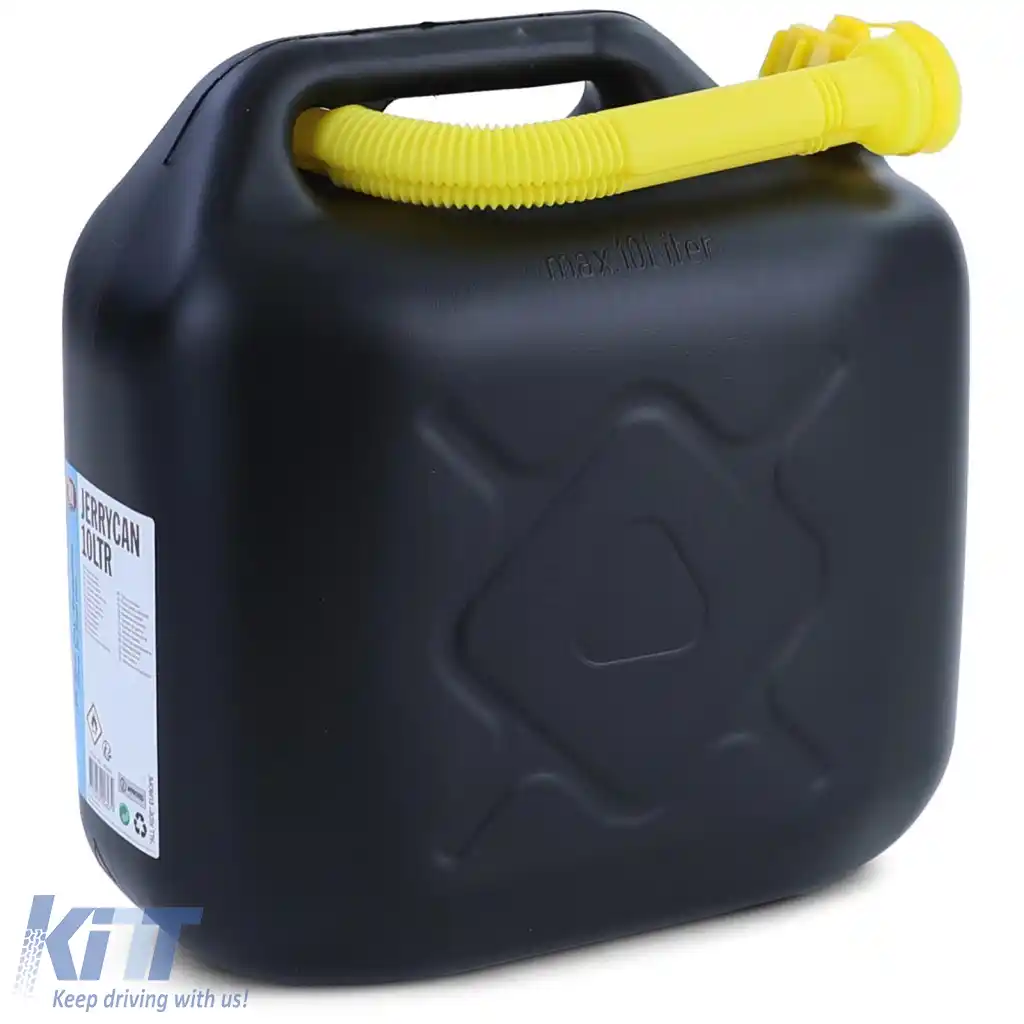 2x 10L Canistru de Rezervă pentru Benzină Motorină Plastic Aprobat UN Negru Galben-image-6264296