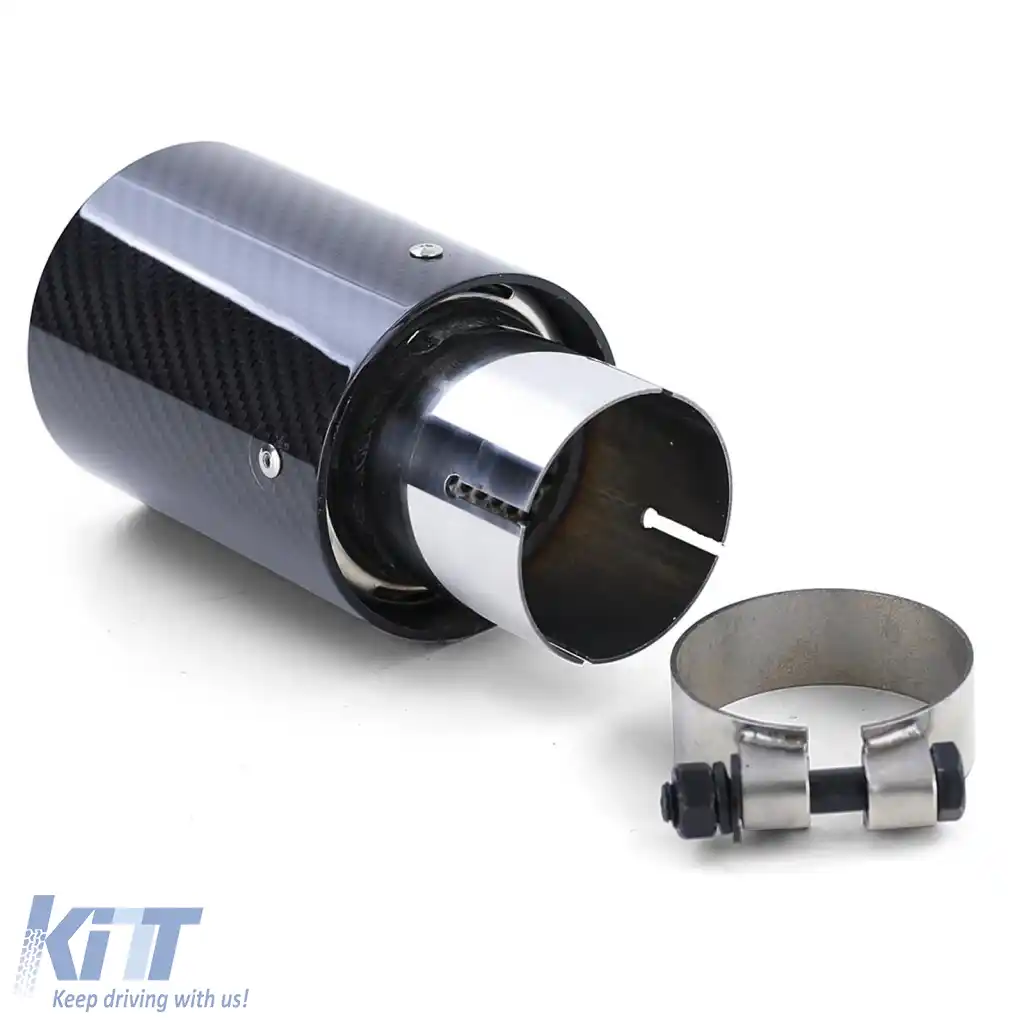 2x 90mm țeavă de eșapament din carbon cu absorber, potrivită pentru BMW Seria 1 E81 E82 E87 E88 2004-13-image-6278549