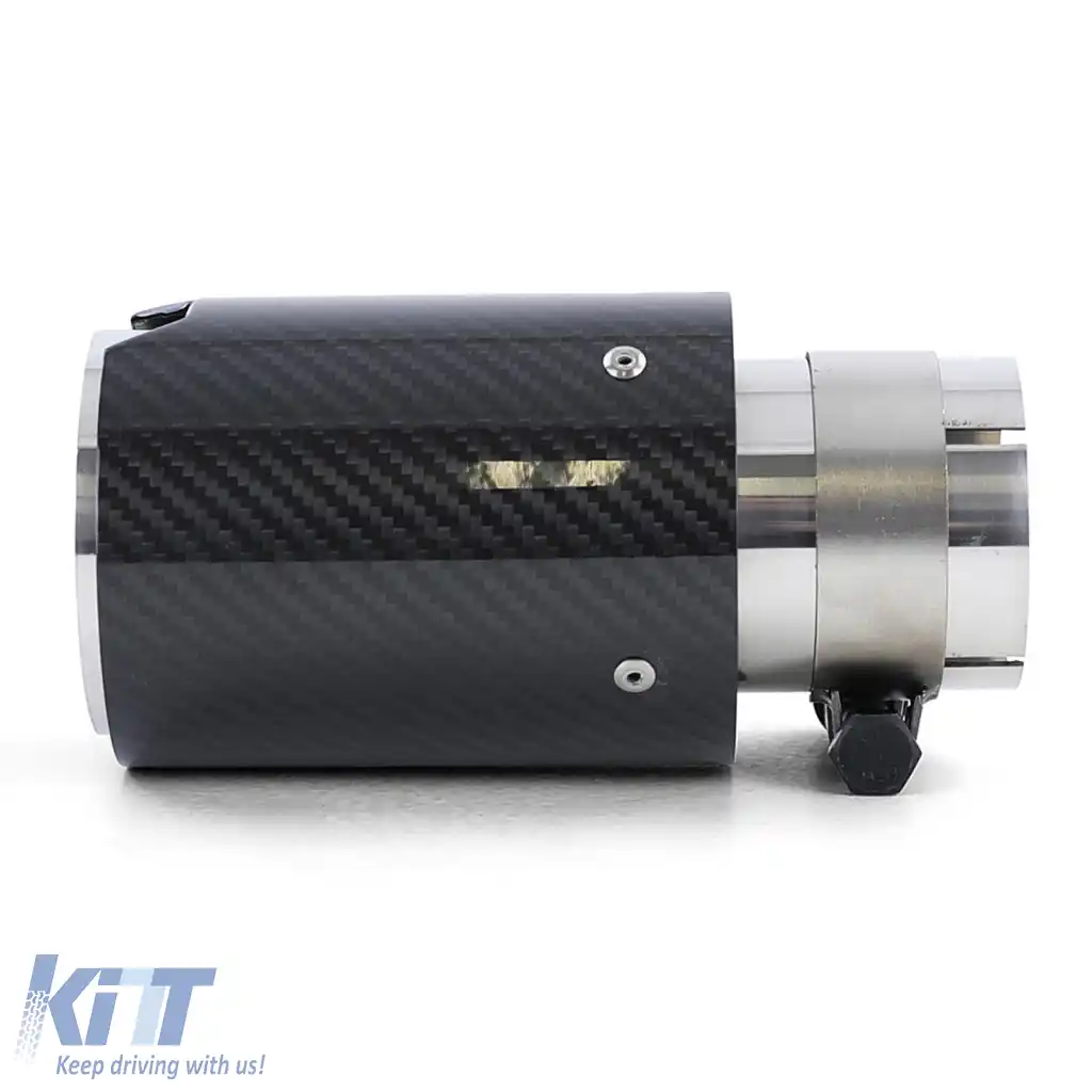 2x 90mm țeavă de eșapament din carbon cu absorber, potrivită pentru BMW Seria 1 E81 E82 E87 E88 2004-13-image-6278551