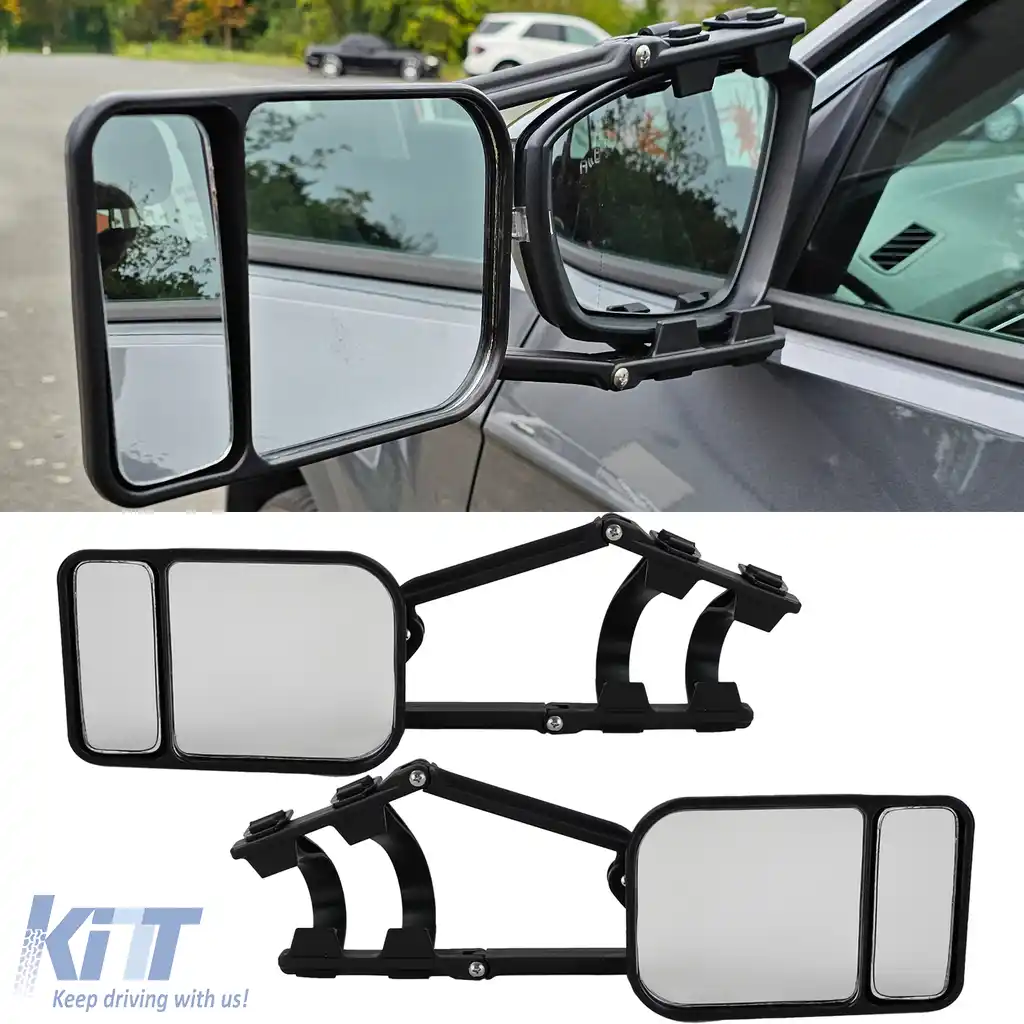 2x Oglinzi Caravan Oglinzi pentru Remorci Clip-On Universale pentru Mașini și Autobuze