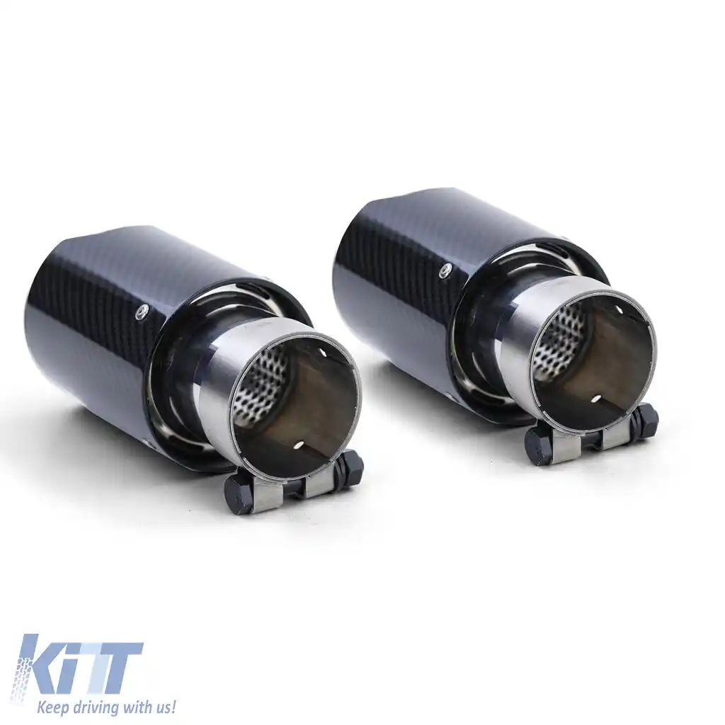 2x90mm țeavă de eșapament din carbon cu absorber, potrivită pentru BMW Seria 3 E90 E91 E92 E93 2005-2013-image-6200947