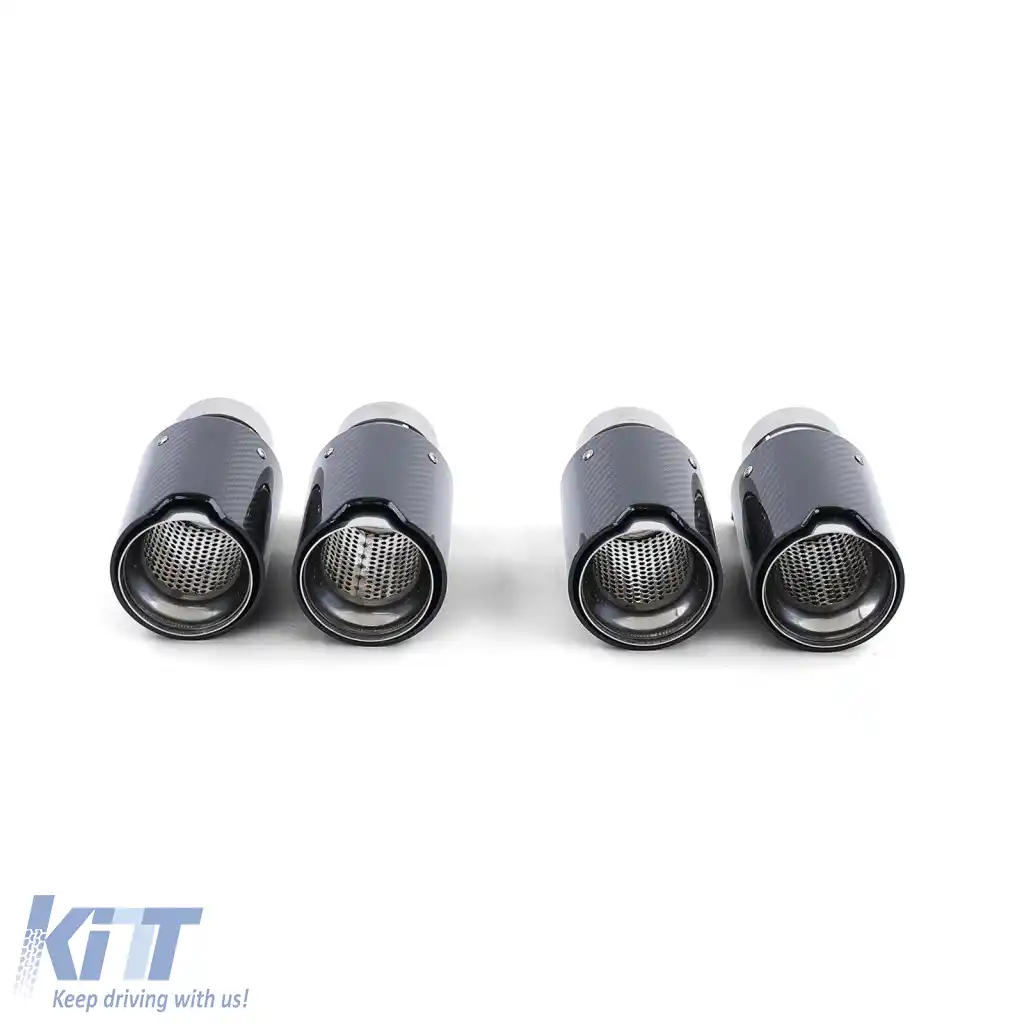 4x 90mm țeavă de eșapament din carbon real cu absorber universal, potrivită pentru montare-image-6278587