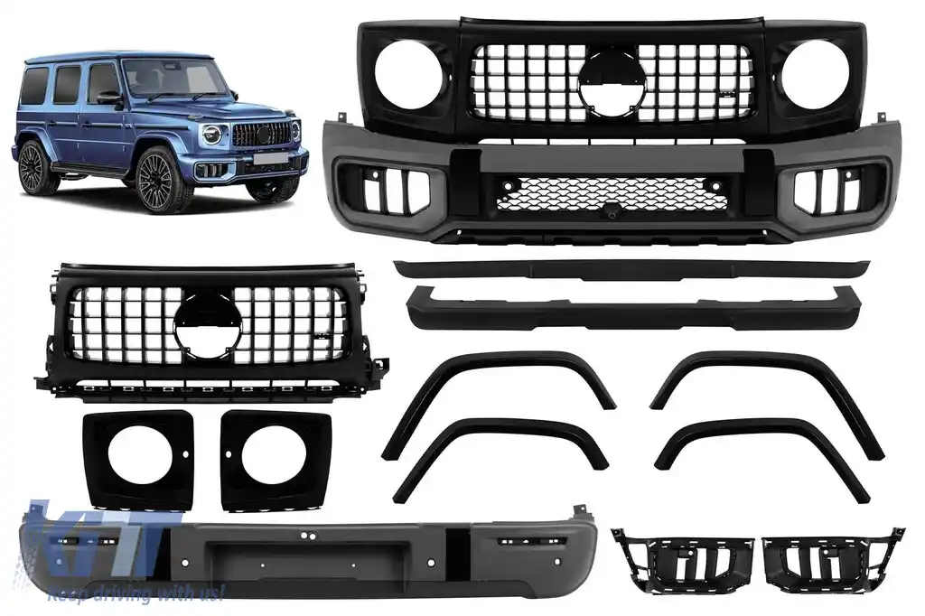 A design conversion from Mercedes G-Class W464 2018-2024 to G-Class W465 after 2024 - front/rear bumper, wheel arches, grilles, wheel arch liners