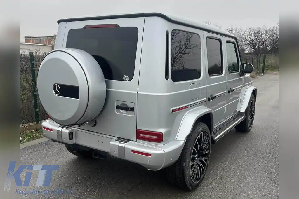 A design conversion from Mercedes G-Class W464 2018-2024 to G-Class W465 after 2024 - front/rear bumper, wheel arches, grilles, wheel arch liners-image-6237616