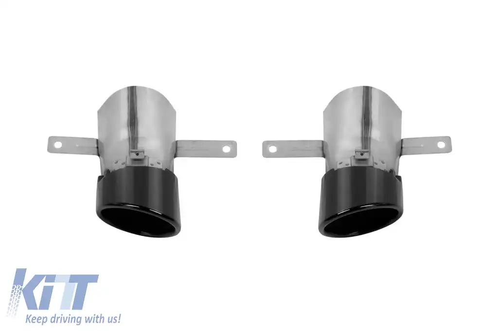 A35 type diffuser with black tips suitable for rear A Design bumper on Mercedes A-Class W177 hatchback, black lacquer, -oo--oo--image-6261155