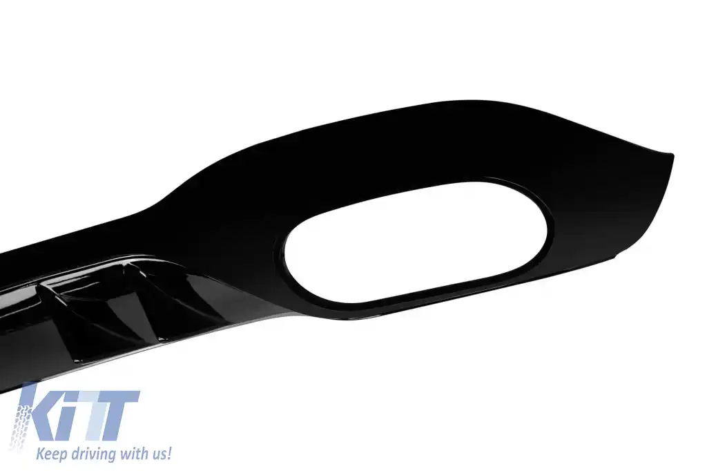 A35 type diffuser with black tips suitable for rear A Design bumper on Mercedes A-Class W177 hatchback, black lacquer, -oo--oo--image-6261161