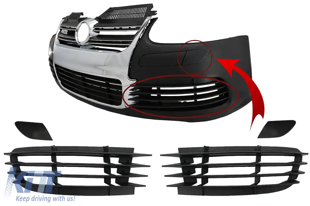 Accesorii Bara Fata compatibil cu VW Golf V 5 (2003-2007) Jetta (2005-2010) R32 Look