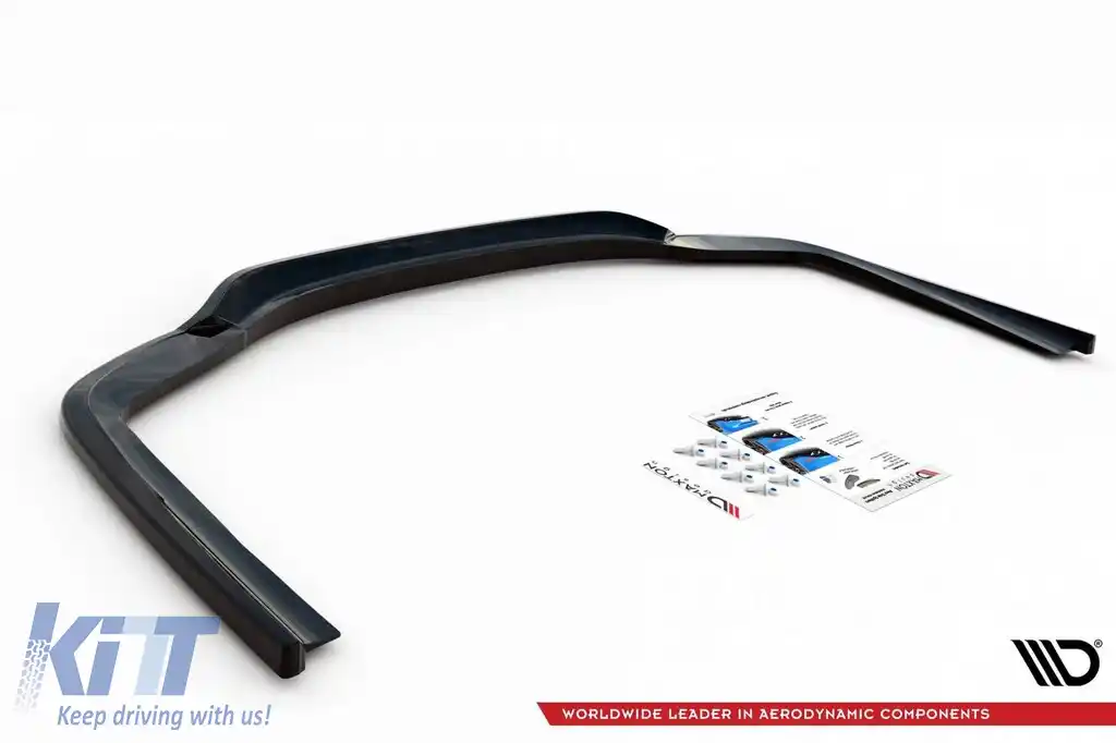 Aditiv Maxton Design cu nervuri verticale pentru difuzor potrivit pentru bara de protecție M-Technik din spate pe BMW Seria 7 G11 2015-2018, lac negru