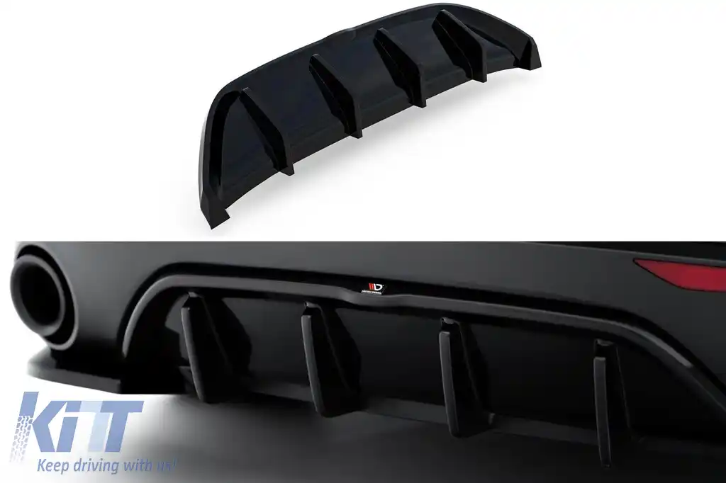 Aditiv Maxton Design pentru difuzor de bara spate potrivit pentru Alfa Romeo Stelvio dupa 2016, lac negru