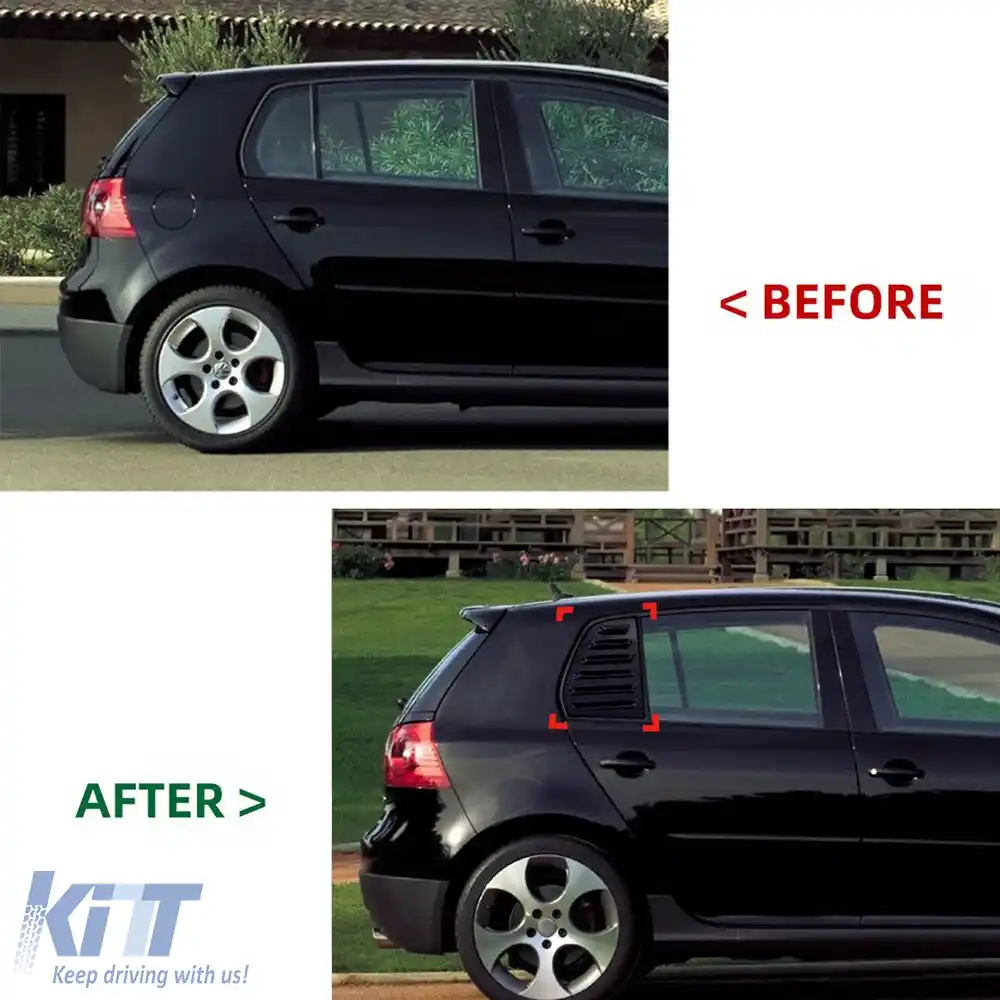 Aditive de tuning pentru geamurile laterale din spate – VW Golf 5 (2003–2009), luciu negru-image-6260928