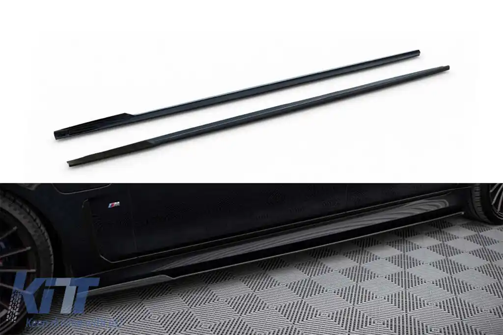 Aditive Maxton Design potrivite pentru BMW Seria 7 G12 cu pachet M lung după 2015, lac negru