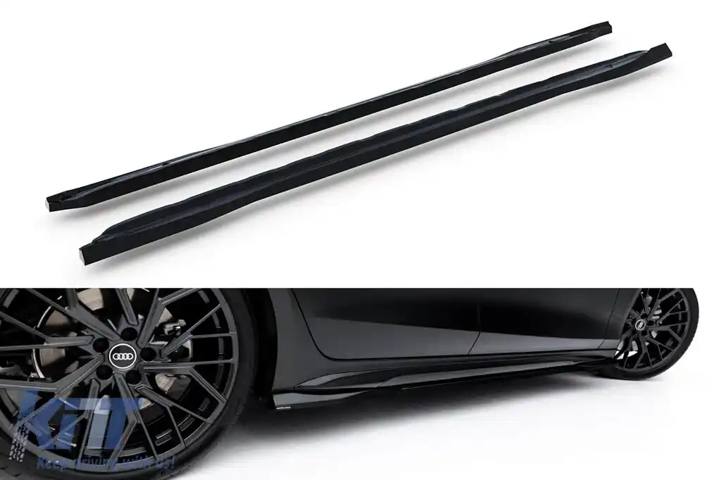 Aditive Maxton Design versiunea 1 pentru praguri tip S-line pentru Audi A6 S-line C9 Avant după 2025, lac negru