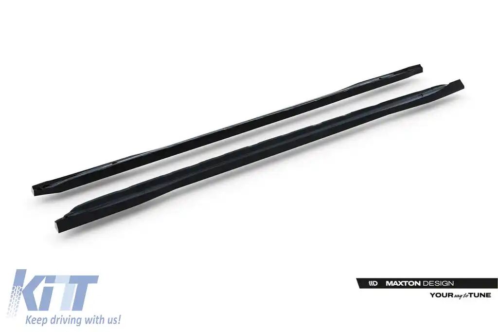 Aditive Maxton Design versiunea 1 pentru praguri tip S-line pentru Audi A6 S-line C9 Avant după 2025, lac negru-image-6235643