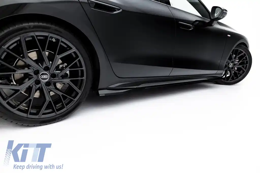 Aditive Maxton Design versiunea 1 pentru praguri tip S-line pentru Audi A6 S-line C9 Avant după 2025, lac negru-image-6235647