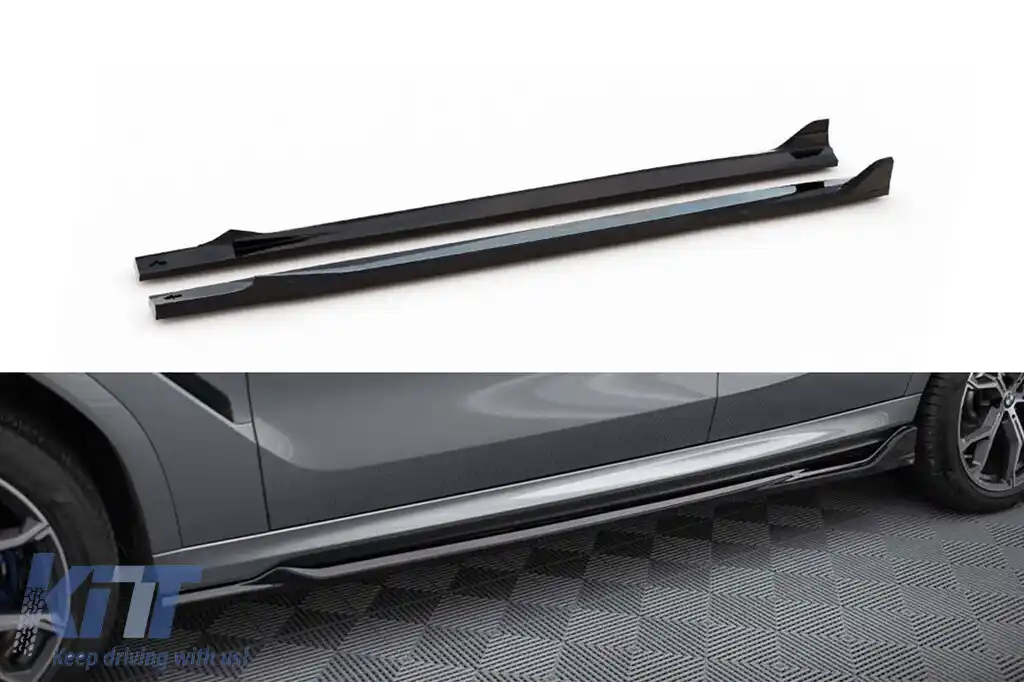 Aditive Maxton Design versiunea 2 pentru praguri BMW X6 G06 după 2023, lac negru