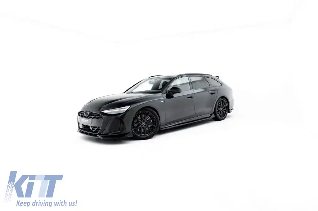 Aditive Maxton Design versiunea 2 pentru praguri de tip S-line pe Audi A6 S-Line C9 Avant după 2025, lac negru-image-6235651