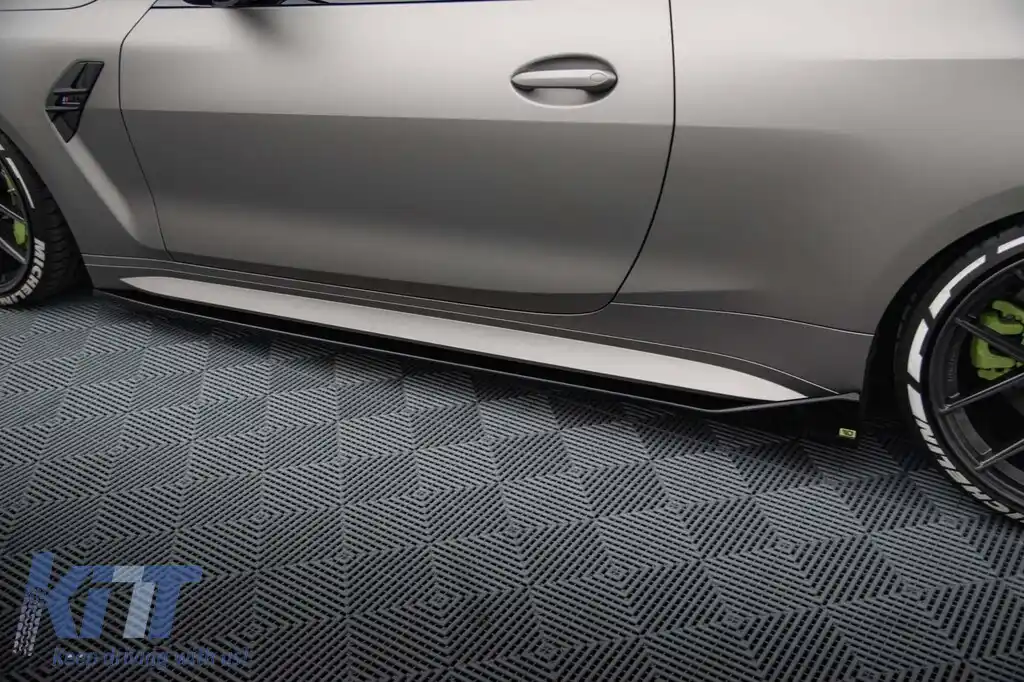 Aditive Maxton Design versiunea 3 potrivite pentru praguri laterale tip CSL pentru BMW M4 G82 după 2021, lac negru-image-6236169