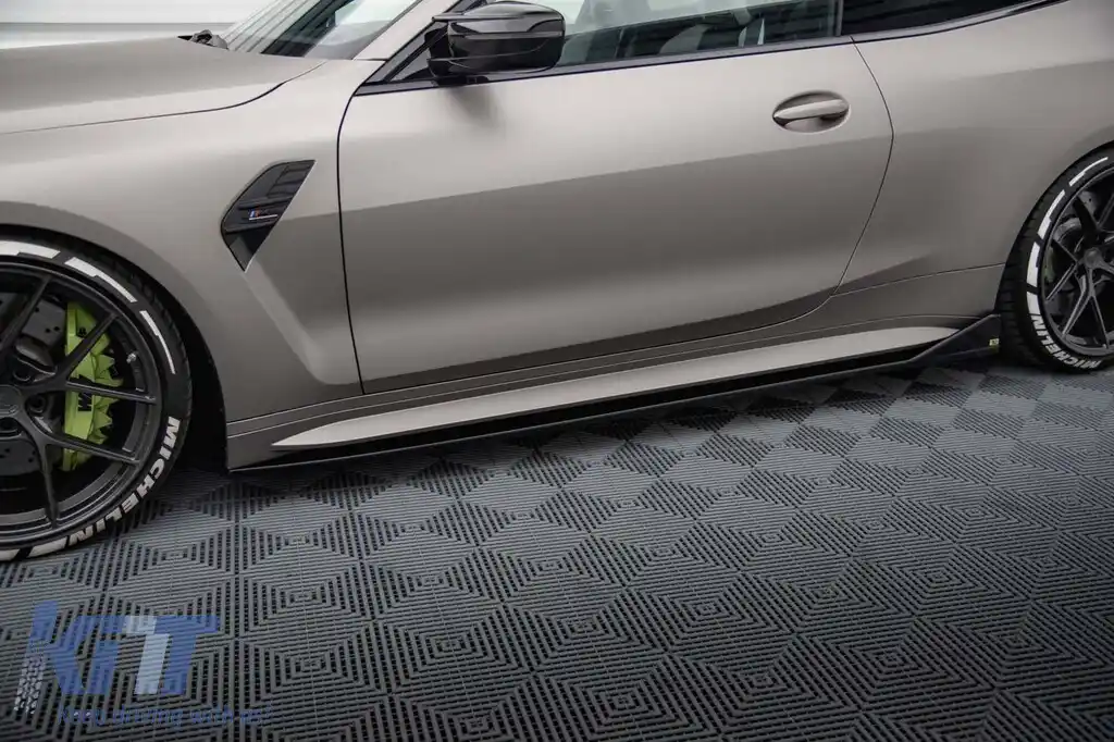 Aditive Maxton Design versiunea 3 potrivite pentru praguri laterale tip CSL pentru BMW M4 G82 după 2021, lac negru-image-6236171