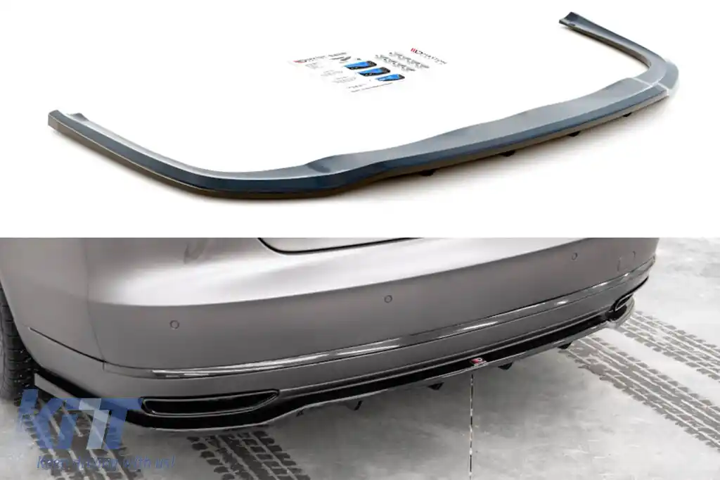 Adăugare Maxton Design pentru difuzor de bara spate standard, potrivit pentru Audi A8 D4 2013-2017, lac negru