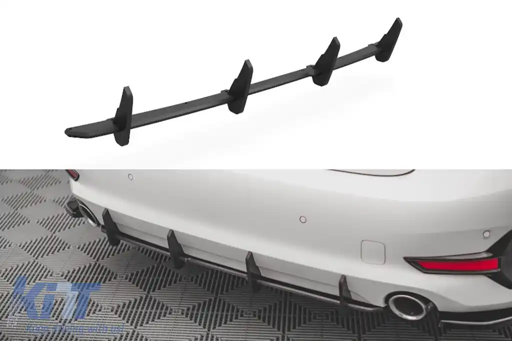 Adăugare tip Street Pro Maxton Design pentru difuzor la bara de protecție standard potrivită pentru BMW Seria 3 G20 sedan, G21 break după 2018, negru mat