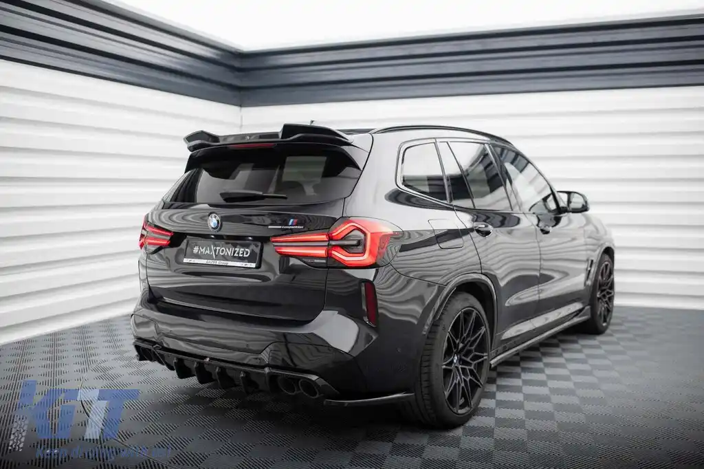 Adăugiri laterale Maxton Design potrivite pentru difuzor pe BMW X3 M F97 după 2021, lac negru-image-6236348