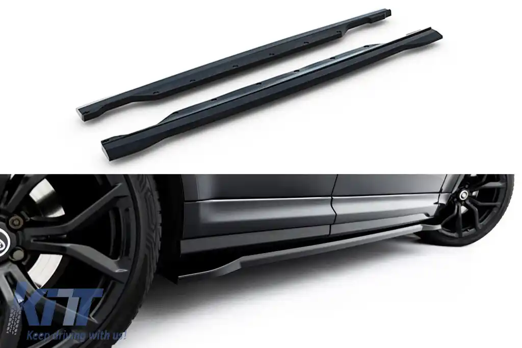 Adăugiri Maxton Design pentru praguri tip SVR potrivite pentru Land Rover Range Rover Mk2 Facelift 2018-2022, lac negru