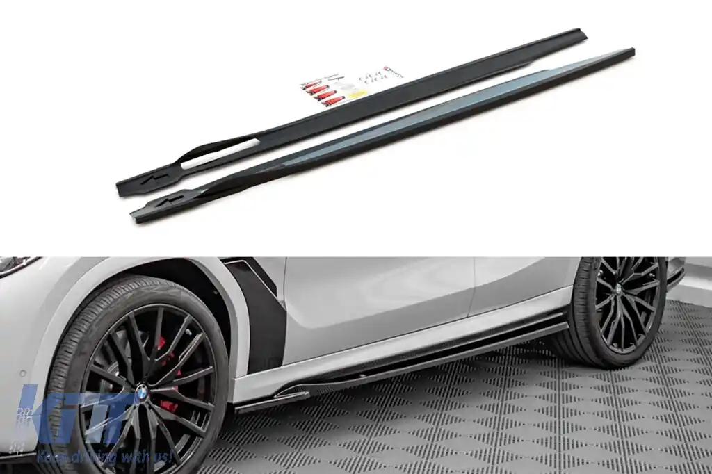 Adăugiri Maxton Design potrivite pentru praguri laterale M pentru BMW X6 G06 după 2020, lac negru
