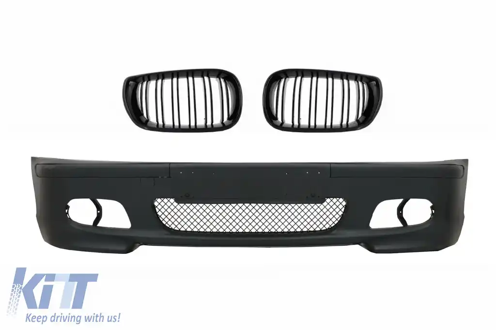 Ansamblu Bara Fata compatibil cu BMW Seria 3 E46 Sedan Touring (2001-2004) M-Tech Look si Grile Centrale Negru Lucios M Design
