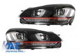Ansamblu Bara Fata compatibil cu VW Golf VI 6 (2008-2013) cu Faruri LED Golf 7 U Design cu Semnal Dinamic GTI Look-image-6027801
