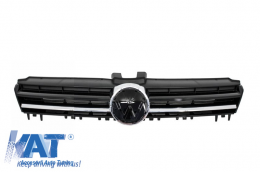 Ansamblu Faruri 3D Semnal LED + Grila compatibil cu VW Golf 7 VII (2012-2017) R Design Argintiu-image-6008669