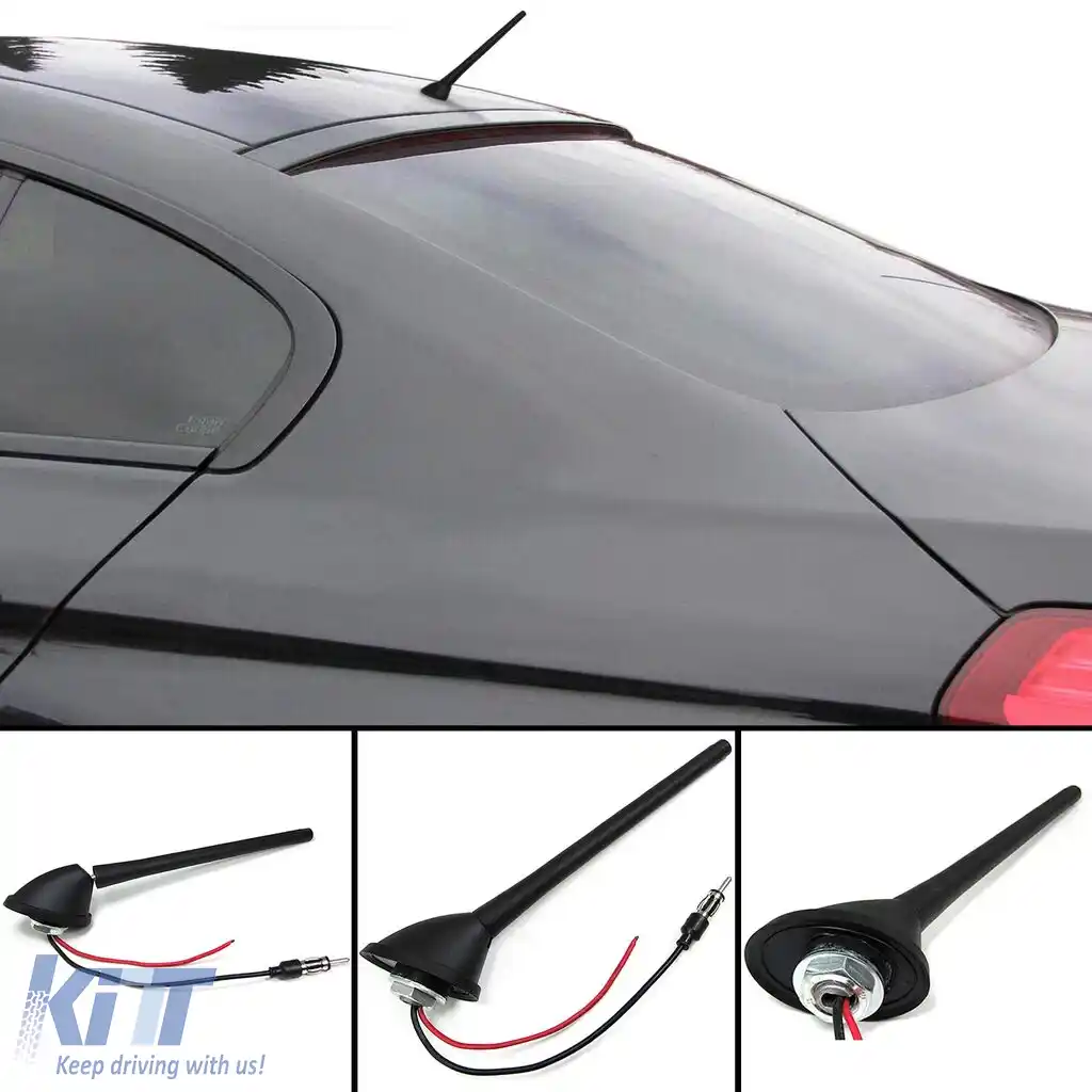 Antena de acoperiș auto de 17 cm cu bază și amplificator, flexibilă și potrivită pentru spălătorii auto-image-6196242