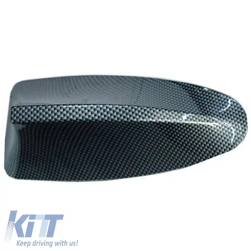 Antena de acoperiș auto potrivită pentru Golf Tip Carbon Shark cu cablu de conexiune și funcționare normală de 17cm-image-6306381