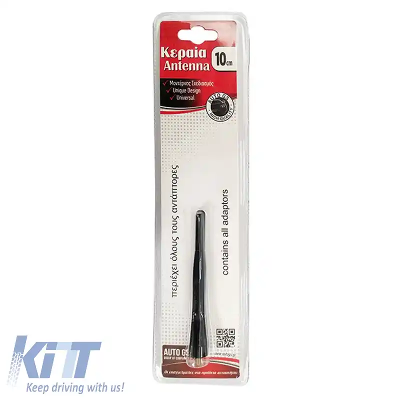 Antena de acoperiș auto universală mică 10cm mică 10cm Pompe neagră cu adaptoare-image-6301410