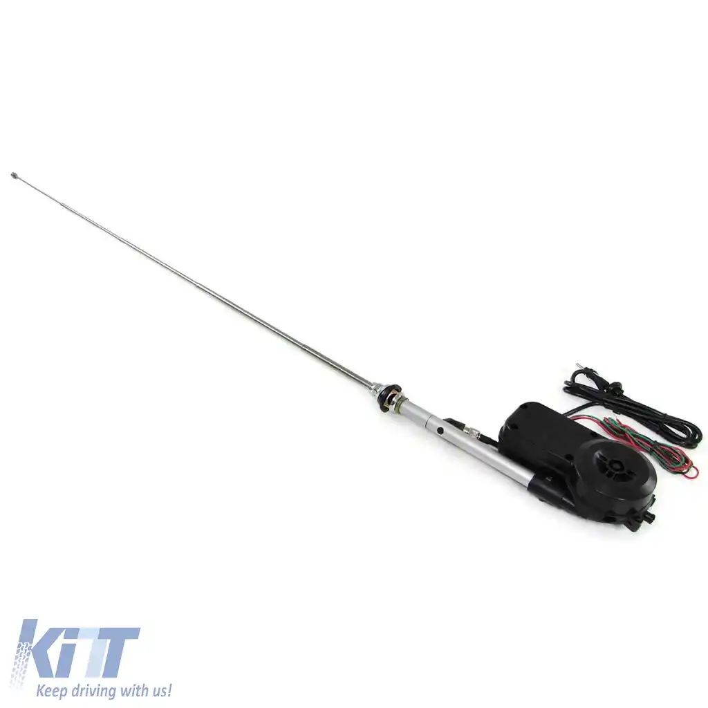 Antena electrică retractabilă automată cromată pentru vehicul auto universal 12V-image-6196558
