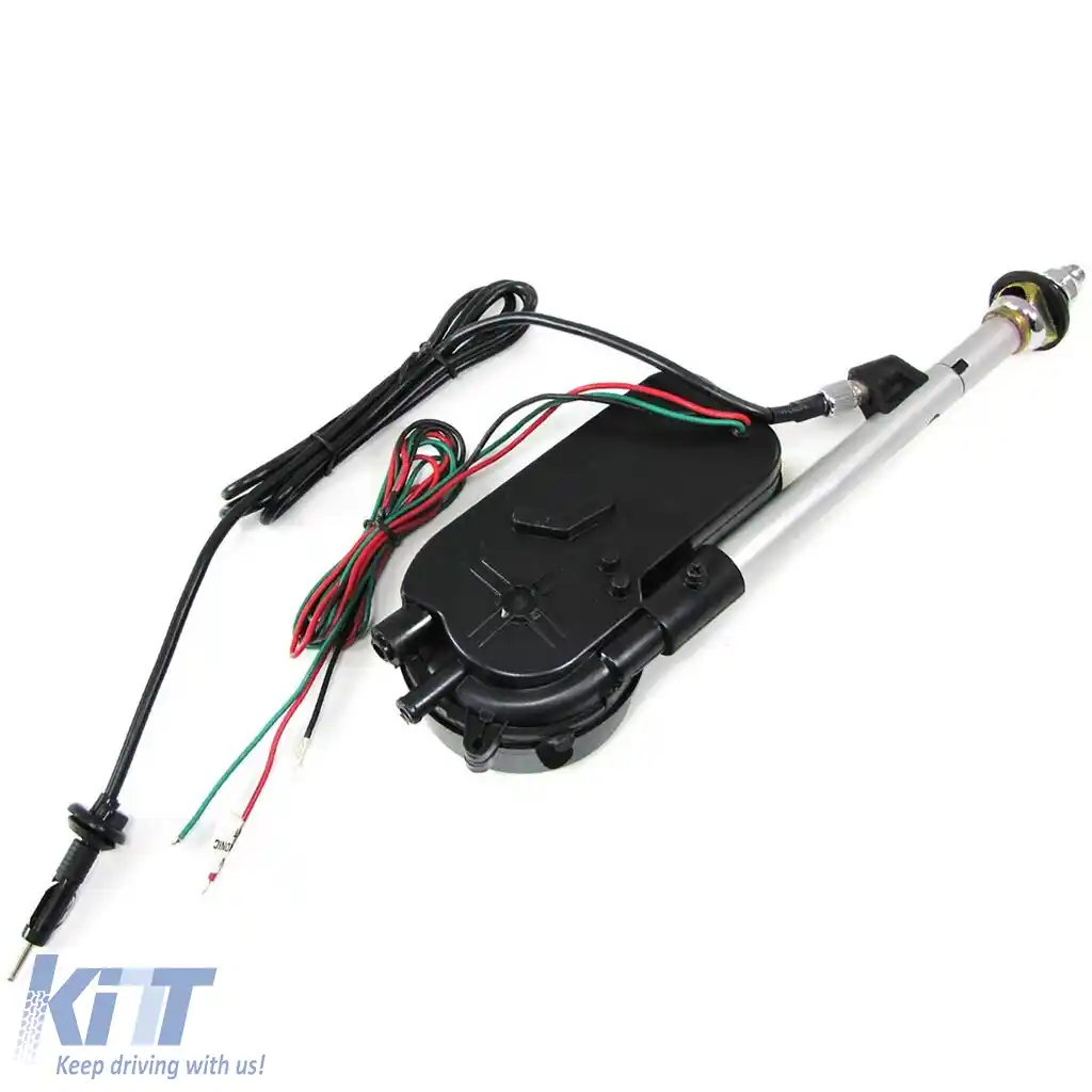 Antena electrică retractabilă automată cromată pentru vehicul auto universal 12V-image-6196560