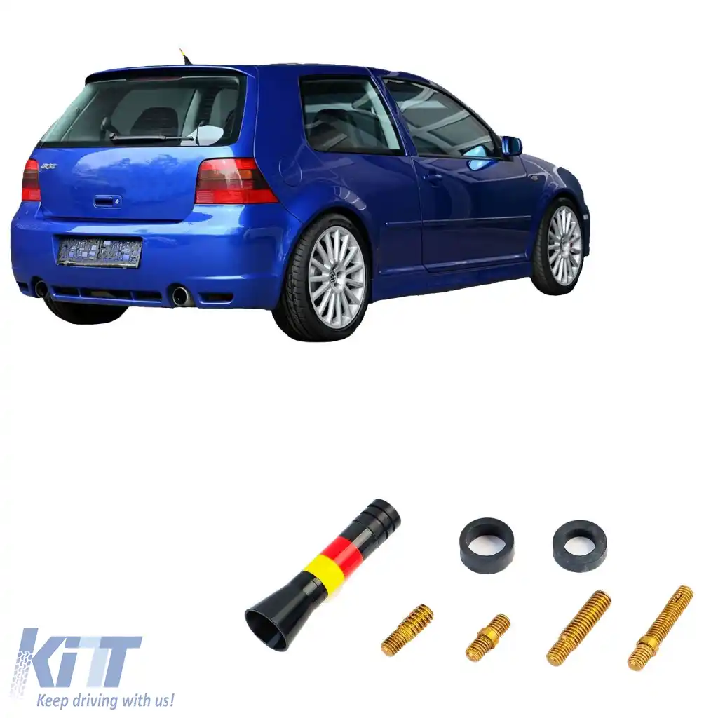 Antena scurtă de 5 cm pentru mașină cu steagul Germaniei, potrivită pentru VW Golf 3 4 5 Polo 6N2 9N Bora