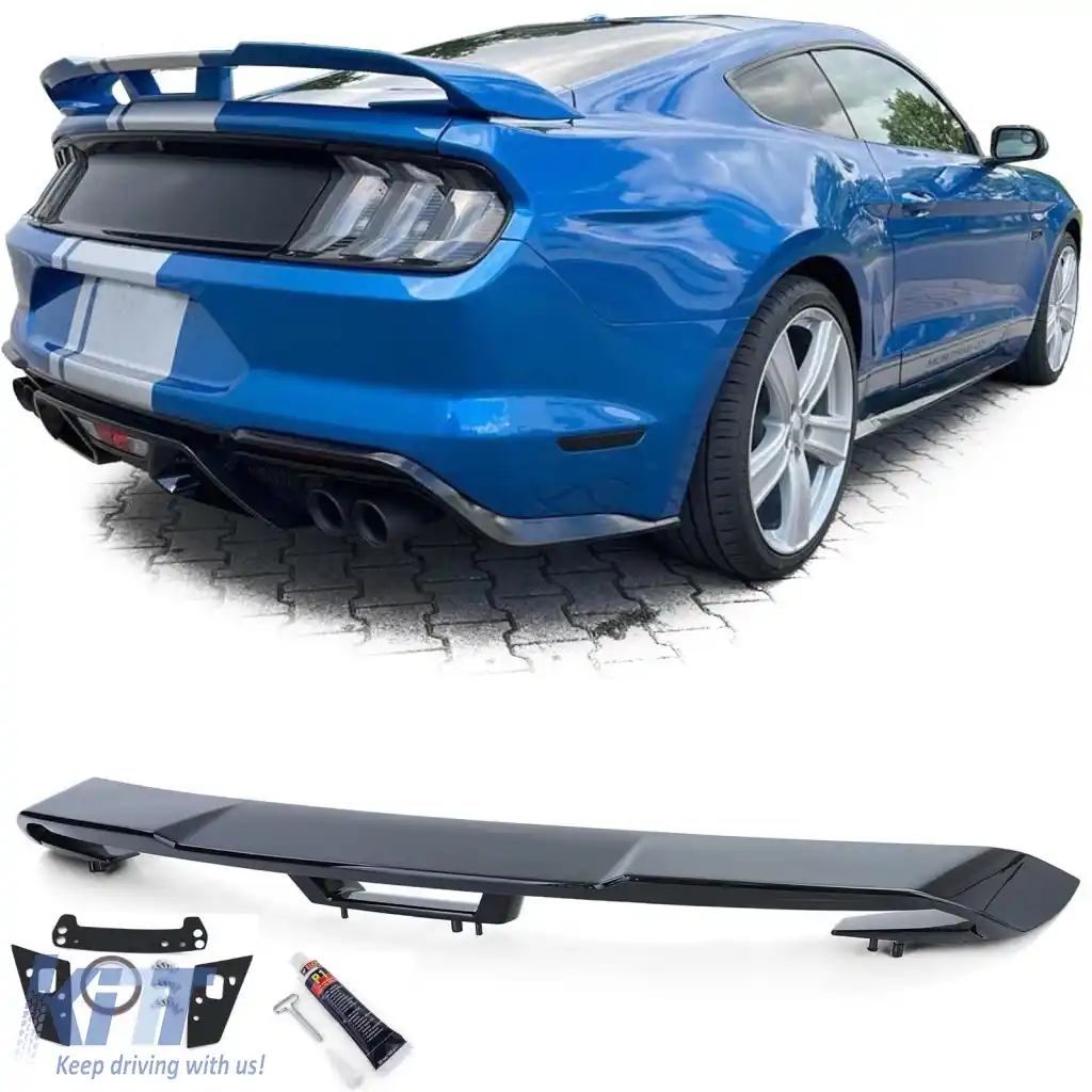 Aripă spate sport spoiler Performance 500 neagră, potrivită pentru Ford Mustang Coupe 14-20-image-6278741