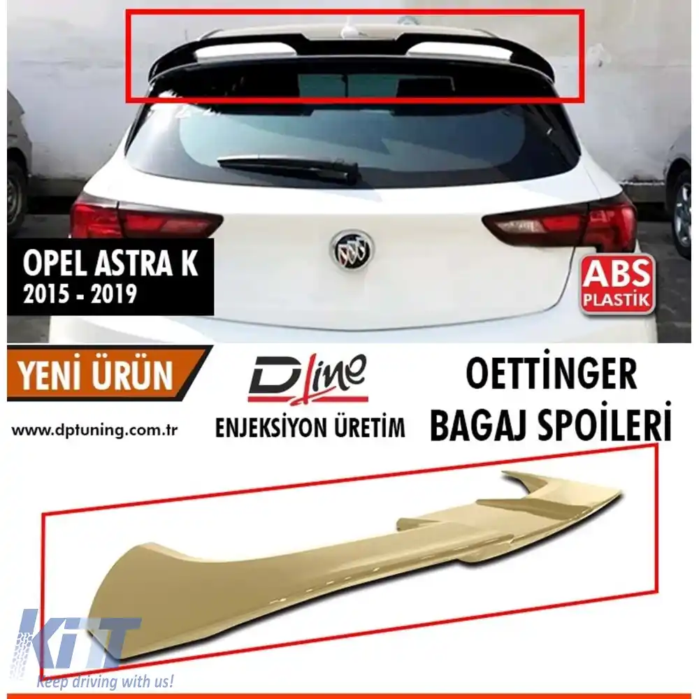 image-54-Astra K Stil Oettinger Spoiler de Acoperiș Suprafață Brută ABS / 2015-2021