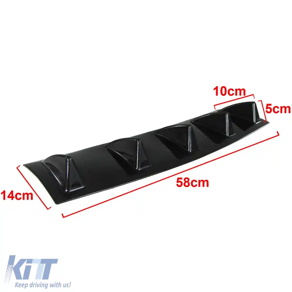 Atașament Difuzor Universal 5 Fini Negru ABS Adăugare Tuning Spate-image-6327397