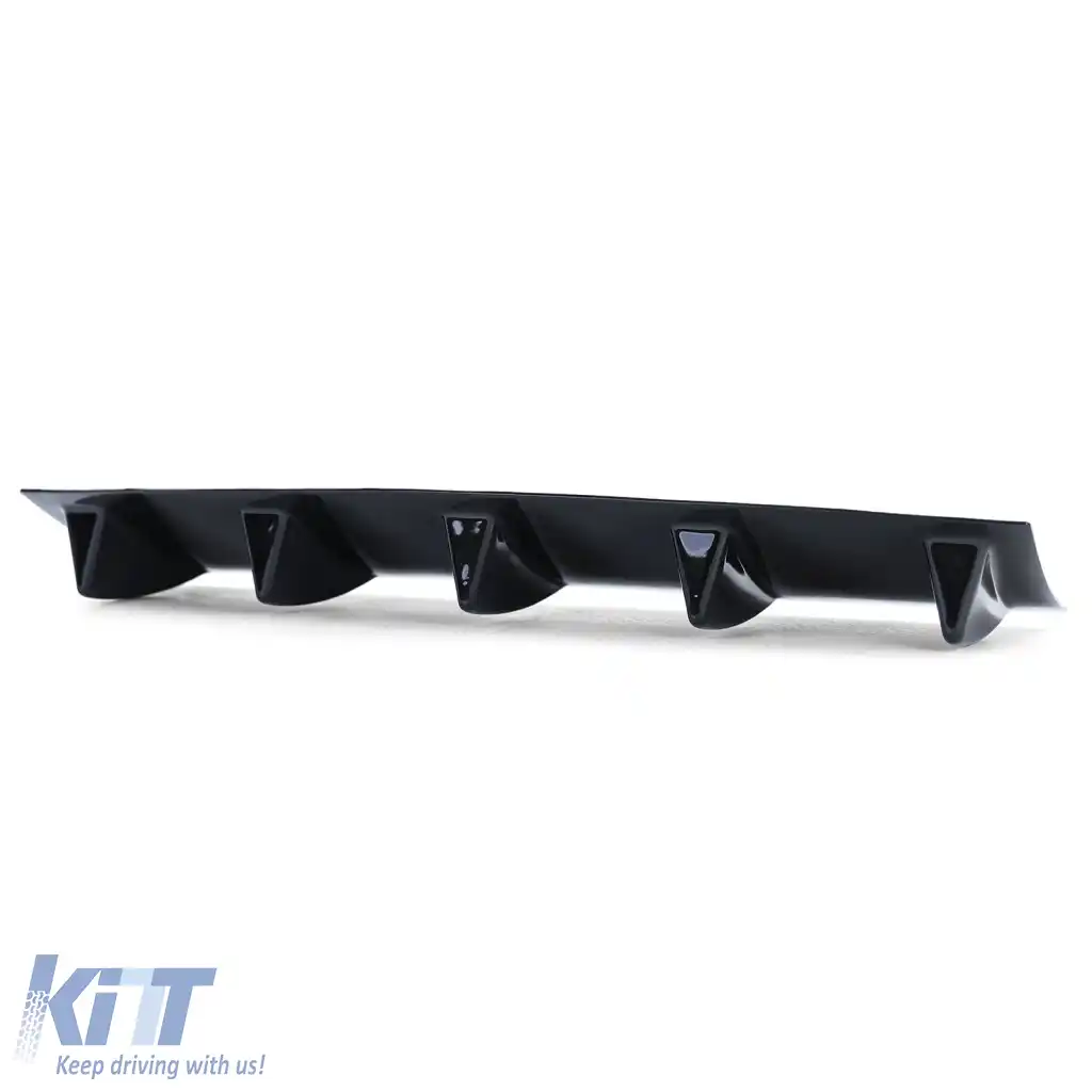 Atașament Difuzor Universal 5 Fini Negru Lucios ABS Extensie Spate Tuning-image-6327010