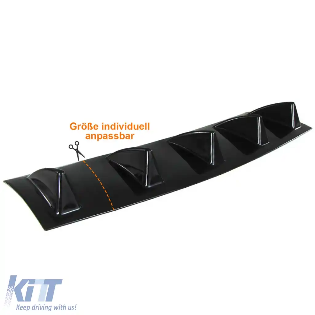 Atașament Difuzor Universal 5 Fini Negru Lucios ABS Extensie Spate Tuning-image-6327016