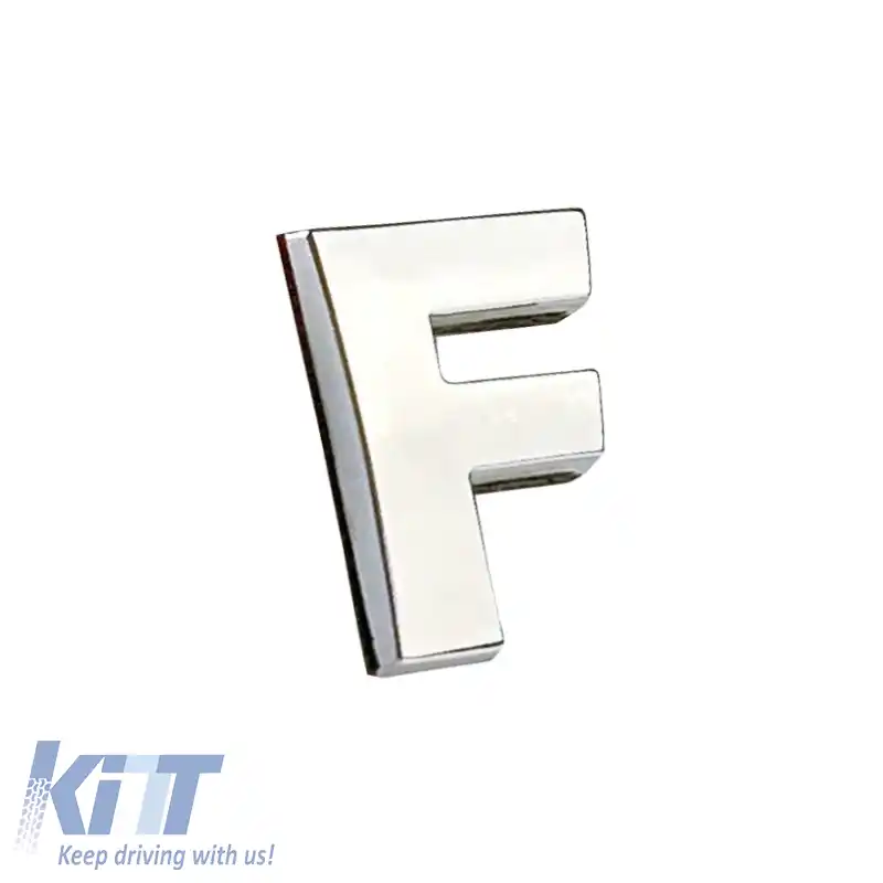 Autocolant Cromat Litera 3D ''F'' 2.7cm x 2.5cm 1 Bucată