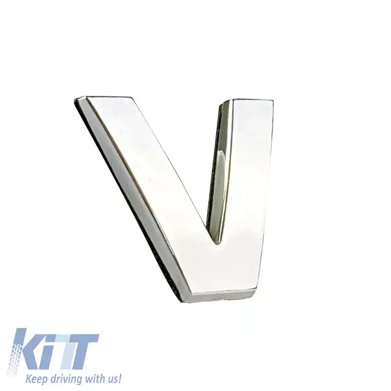 Autocolant Cromat Litera 3D ''V'' 2.7cm x 2.5cm 1 Bucată