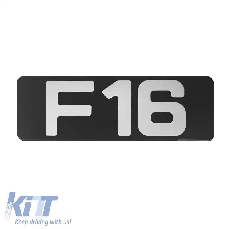 Autocolant Marcaj ''F16'' 20.5cm x 7.5cm Cu Acoperire de Email 1 Bucată
